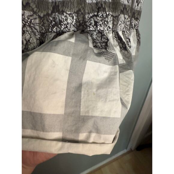 Tibi plaid ombré window pane dark floral sleeveless dress - Picture 6 of 8